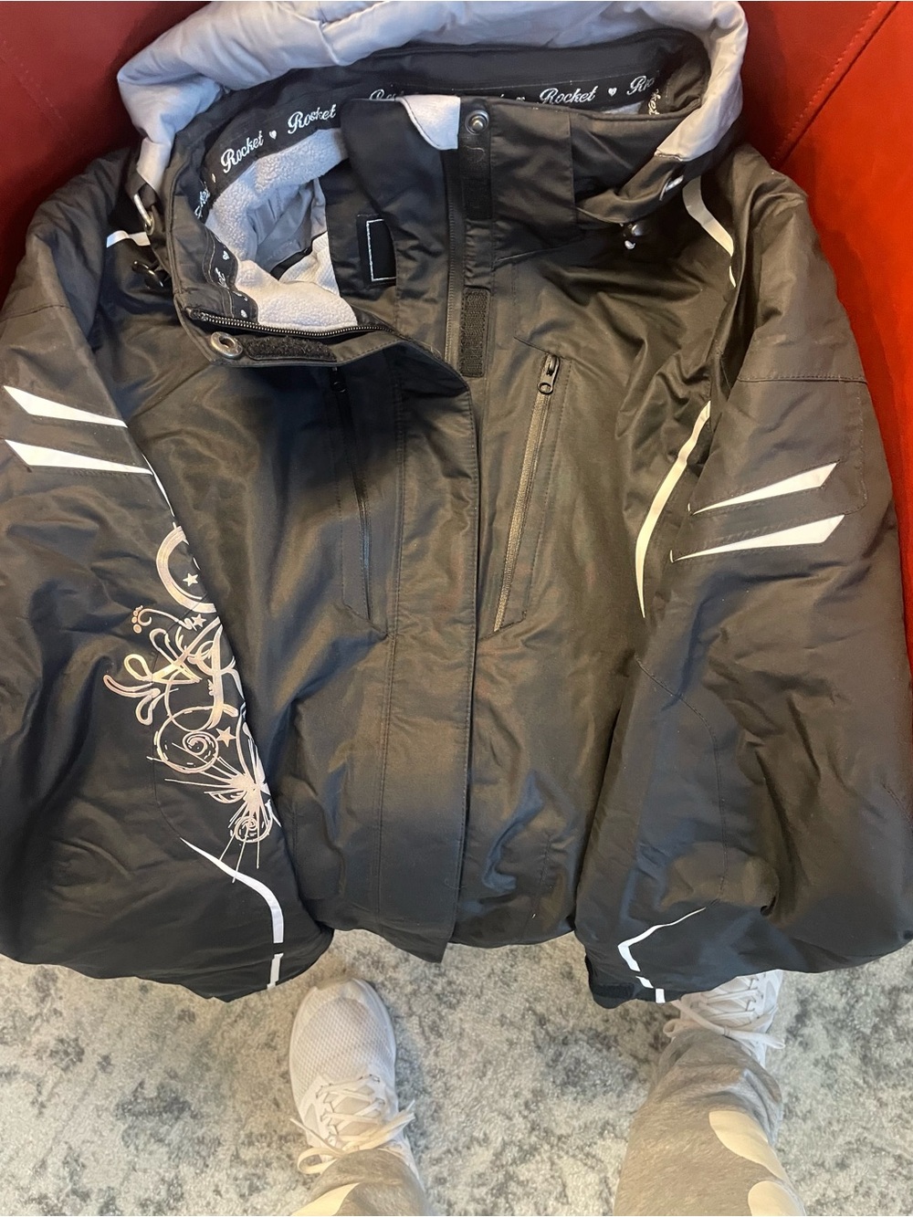 Joe Rocket Black and Gray Jacket Care Label